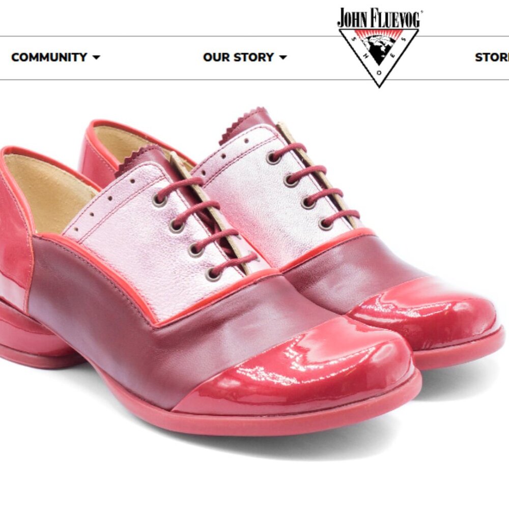 John Fluevog Red & Pink Darby Shoe size 11